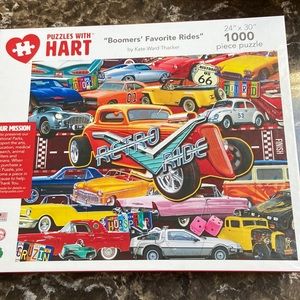 Puzzles with Hart boomers favorite rides cars 1000 pc euc